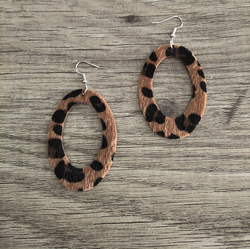 NWT Faux Leather Earrings